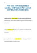 WGU C202 MANAGING HUMAN&NewLine;CAPITAL&vert; COMPREHENSIVE Q&A FOR&NewLine;CERTIFICATION SUCCESS 2026&NewLine;