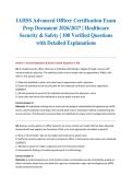 IAHSS Advanced Officer Certification Exam Prep Document 2026&sol;2027 &vert; Healthcare Security & Safety &vert; 100 Verified Questions with Detailed Explanations