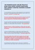RN PHARMACOLOGY ONLINE PRACTICE EXAM 2026 LATEST UPDATE QUESTIONS AND CORRECT VERIFIED ANSWERS ALREADY GRADED A&plus;