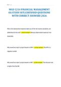 WGU C214 FINANCIAL MANAGEMENT&NewLine;OA STUDY SET&vert;CERTIFIED QUESTIONS&NewLine;WITH CORRECT ANSWERS 2026