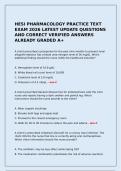 HESI PHARMACOLOGY PRACTICE TEXT EXAM 2026 LATEST UPDATE QUESTIONS AND CORRECT VERIFIED ANSWERS ALREADY GRADED A&plus;
