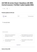 MLT 205 U6 review Exam &vert; Questions with 100&percnt;&NewLine;Correct Answers &vert; Verified &vert; Latest Update 2026