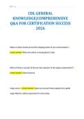 CDL GENERAL&NewLine;KNOWLEDGE&vert;COMPREHENSIVE&NewLine;Q&A FOR CERTIFICATION SUCCESS&NewLine;2026