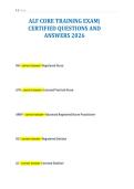 ALF CORE TRAINING EXAM&vert;&NewLine;CERTIFIED QUESTIONS AND&NewLine;ANSWERS 2026