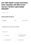exsc 1400 chapter 3-social connections&NewLine;Exam &vert; Questions with 100&percnt; Correct&NewLine;Answers &vert; Verified &vert; Latest Update&NewLine;2026&sol;2027