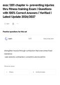 exsc 1201 chapter 4- preventing injuries&NewLine;thru fitness training Exam &vert; Questions&NewLine;with 100&percnt; Correct Answers &vert; Verified &vert;&NewLine;Latest Update 2026&sol;2027