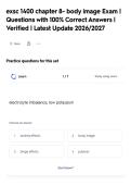 exsc 1400 chapter 8- body image Exam &vert;&NewLine;Questions with 100&percnt; Correct Answers &vert;&NewLine;Verified &vert; Latest Update 2026&sol;2027