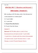 APA QUIZ WEEK 1 &vert; COMPLETE STUDY GUIDE & VERIFIED ANSWERS PDF