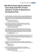 HESI RN Psychiatric Mental Health Exit Exam 2027 Study Guide &vert; Practice Questions&comma; Answers & Rationales
