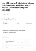exsc 1400 chapter 9- alcohol and tobacco&NewLine;Exam &vert; Questions with 100&percnt; Correct&NewLine;Answers &vert; Verified &vert; Latest Update&NewLine;2026&sol;2027