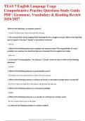 TEAS 7 English Language Usage Comprehensive Practice Questions Study Guide 2027 &vert; Grammar&comma; Vocabulary & Reading Review