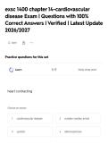 exsc 1400 chapter 14-cardiovascular&NewLine;disease Exam &vert; Questions with 100&percnt;&NewLine;Correct Answers &vert; Verified &vert; Latest Update&NewLine;2026&sol;2027