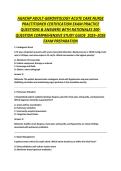 AGACNP ADULT-GERONTOLOGY ACUTE CARE NURSE PRACTITIONER CERTIFICATION EXAM PRACTICE QUESTIONS & ANSWERS WITH RATIONALES 200-QUESTION COMPREHENSIVE STUDY GUIDE  2025&ndash;2026 EXAM PREPARATION
