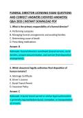 Funeral Director Licensing Exam Questions and Correct Answers