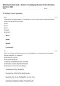 BFIN Final &num;1 Study Guide &vert; Business Finance Comprehensive Review & Practice Questions 2026