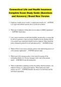 Connecticut Life and Health Insurance &NewLine;Complete Exam Study Guide &lpar;Questions &NewLine;and Answers&rpar; &vert; Brand New Version