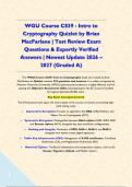 WGU Course C839 - Intro to Cryptography Quizlet by Brian MacFarlane &vert; Test Review Exam Questions & Expertly Verified Answers &vert; Newest Update 2026 &ndash; 2027 &lpar;Graded A&rpar;&NewLine;