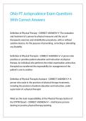 Ohio PT Jurisprudence Exam Questions With Correct Answers 
