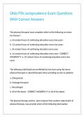 Ohio PTA Jurisprudence Exam Questions With Correct Answers 