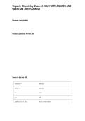 Organic Chemistry Exam 4 EXAM WITH ANSWER AND QUESTION 100&percnt; CORRECT