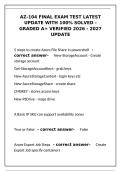 AZ-104 Final Exam 2026-2027 &ndash; 100&percnt; Solved Verified Questions & Answers&NewLine;&NewLine;