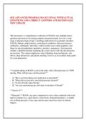 6521 ADVANCED PHARMACOLOGY FINAL WITH ACTUAL &NewLine;QUESTIONS AND CORRECT ANSWERS AND RATIONALES &NewLine;NEW UPDATE