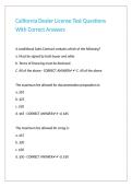 California Dealer License Test Questions With Correct Answers&period;