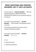 MPDS Questions & Verified Answers &ndash; 100&percnt; Accurate Exam Prep&NewLine;&NewLine;