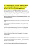 CSPR Exam 2025&sol;2026 &ndash; Certified Specialist Payment Representative &lpar;HFMA&rpar; Test Bank with 150&plus; Verified Questions & Answers &lpar;A&plus;&rpar;