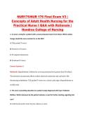 NUR176&sol;NUR 176 Final Exam V3 &vert; &NewLine;Concepts of Adult Health Nursing for the &NewLine;Practical Nurse I Q&A with Rationale &vert; &NewLine;Hondros College of Nursing