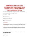 NUR176&sol;NUR 176 Final Exam V2 &vert; &NewLine;Concepts of Adult Health Nursing for the &NewLine;Practical Nurse I Q&A with Rationale &vert; &NewLine;Hondros College of Nursing
