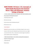 NUR 176 Exam 1 V1&ndash;V3 &vert; NUR176 Exam 1 V1&ndash;V3 &vert; Concepts of Adult Health Nursing for the Practical Nurse I &vert; Hondros College &vert; Complete Exam Bundle with Detailed Verified Answers