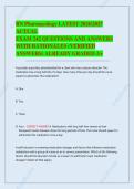 RN Pharmacology Latest Actual Exam Comprehensive Questions &lpar;Frequently Tested&rpar; and Complete Solutions Graded A&plus;