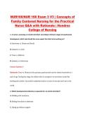 NUR166&sol;NUR 166 Exam 3 V3 &vert; Concepts of &NewLine;Family Centered Nursing for the Practical &NewLine;Nurse Q&A with Rationale &vert; Hondros &NewLine;College of Nursing