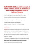 NUR166&sol;NUR 166 Exam 3 V2 &vert; Concepts of &NewLine;Family Centered Nursing for the Practical &NewLine;Nurse Q&A with Rationale &vert; Hondros &NewLine;College of Nursing 