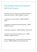 Basic Firefighter Written Exam Questions With Correct Answers