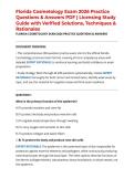 Florida Cosmetology Exam 2026 Practice Questions & Answers PDF &vert; Licensing Study Guide with Verified Solutions&comma; Techniques & Rationales