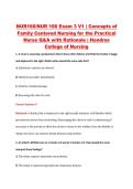 NUR 166 Exam 3 V1&ndash;V3 &vert; NUR166 Exam 3 V1&ndash;V3 &vert; Concepts of Family Centered Nursing for the Practical Nurse &vert; Hondros College &vert; Complete Exam Bundle with Detailed Verified Answers
