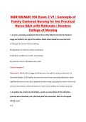 NUR 166 Exam 2 V1&ndash;V3 &vert; NUR166 Exam 2 V1&ndash;V3 &vert; Concepts of Family Centered Nursing for the Practical Nurse &vert; Hondros College &vert; Complete Exam Bundle with Detailed Verified Answers