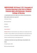 NUR163&sol;NUR 163 Exam 3 V3 &vert; Concepts of &NewLine;Practical Nursing in the Care of Elderly &NewLine;Patients Q&A with Rationale &vert; Hondros &NewLine;College of Nursing