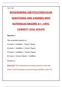 BOOKKEEPING CERTIFICATION EXAM QUESTIONS AND ANSWERS WITH RATIONALE &vert; COMPLETE STUDY GUIDE PDF
