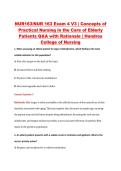 NUR 163 Exam 4 V1&ndash;V3 &vert; NUR163 Exam 4 V1&ndash;V3 &vert; Concepts of Practical Nursing in the Care of Elderly Patients &vert; Hondros College of Nursing &vert; Complete Exam Bundle with Detailed Verified Answers
