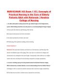 NUR163&sol;NUR 163 Exam 1 V2 &vert; Concepts of &NewLine;Practical Nursing in the Care of Elderly &NewLine;Patients Q&A with Rationale &vert; Hondros &NewLine;College of Nursing 