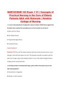 NUR163&sol;NUR 163 Exam 1 V1 &vert; Concepts of &NewLine;Practical Nursing in the Care of Elderly &NewLine;Patients Q&A with Rationale &vert; Hondros &NewLine;College of Nursing