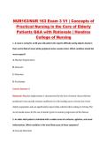 NUR 163 Exam 3 V1&ndash;V3 &vert; NUR163 Exam 3 V1&ndash;V3 &vert; Concepts of Practical Nursing in the Care of Elderly Patients &vert; Hondros College of Nursing &vert; Complete Exam Bundle with Detailed Verified Answers