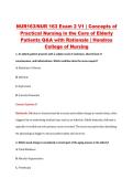 NUR 163 Exam 2 V1&ndash;V3 &vert; NUR163 Exam 2 V1&ndash;V3 &vert; Concepts of Practical Nursing in the Care of Elderly Patients &vert; Hondros College of Nursing &vert; Complete Exam Bundle with Detailed Verified Answers