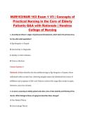 NUR 163 Exam 1 V1&ndash;V3 &vert; NUR163 Exam 1 V1&ndash;V3 &vert; Concepts of Practical Nursing in the Care of Elderly Patients &vert; Hondros College of Nursing &vert; Complete Exam Bundle with Detailed Verified Answers