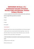 NUR160&sol;NUR 160 Exam 1 V3 &vert; &NewLine;Fundamental Concepts of Practical &NewLine;Nursing II Q&A with Rationale &vert; Hondros &NewLine;College of Nursing