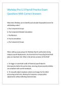 Workday Pro U&period;S Payroll Practice Exam Questions With Correct Answers&period;