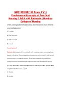 NUR 160 Exam 3 V1&ndash;V3 &vert; NUR160 Exam 3 V1&ndash;V3 &vert; Fundamental Concepts of Practical Nursing II &vert; Hondros College of Nursing &vert; Complete Exam Bundle with Detailed Verified Answers